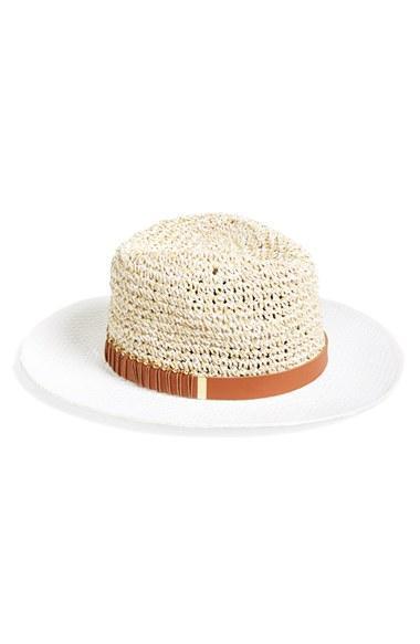 Jessica Simpson Metal Accented Panama Hat White
