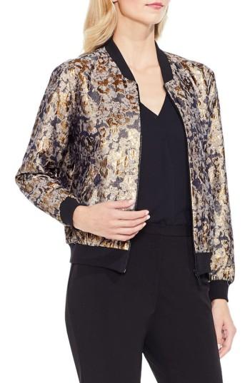 Women's Vince Camuto Gold Foil Bomber Jacket - Metallic