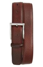 Men's Magnanni Grab Cott Leather Belt - Mid Brown