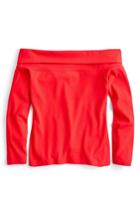 Women's J.crew Off-the-shoulder Foldover Top, Size - Red