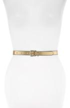 Women's Kate Spade New York Metallic Snake Pattern Reversible Belt - Gold