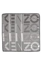 Women's Kenzo Graphic Square Silk Scarf, Size - Black