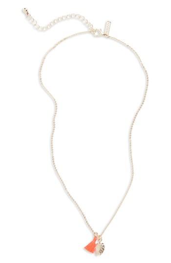 Women's Topshop Leaf Tassel Ditsy Necklace