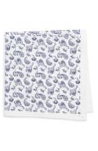 Men's Nordstrom Men's Shop Peloso Paisley Cotton Pocket Square, Size - Blue