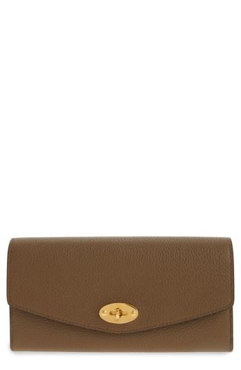 Women's Mulberry Darley Continental Leather Wallet - Grey