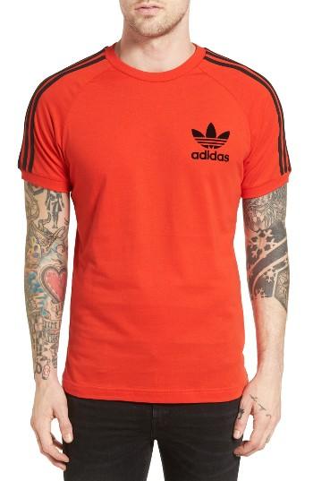 Men's Adidas Originals 'california' Raglan Crewneck T-shirt - Red