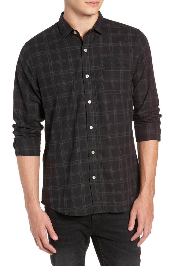 Men's Descendant Of Thieves Black Cross Plaid Sport Shirt - Black