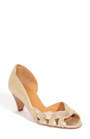 Women's Sezane Jeannette Open Toe Pump M - Metallic