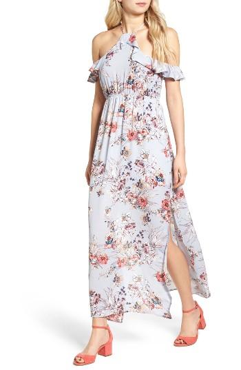 Women's One Clothing Floral Cold Shoulder Maxi Dress