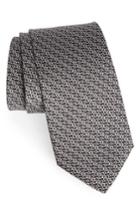 Men's Salvatore Ferragamo Forte Geometric Print Silk Tie, Size - Black