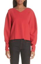 Women's Stella Mccartney Zip Sleeve Milano Stitch Sweater Us / 38 It - Red