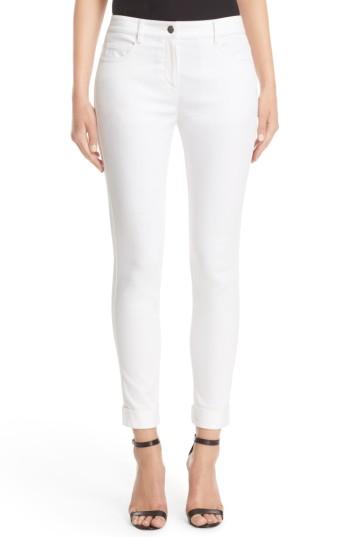 Women's St. John Sport Collection Bardot Slim Capri Jeans - White