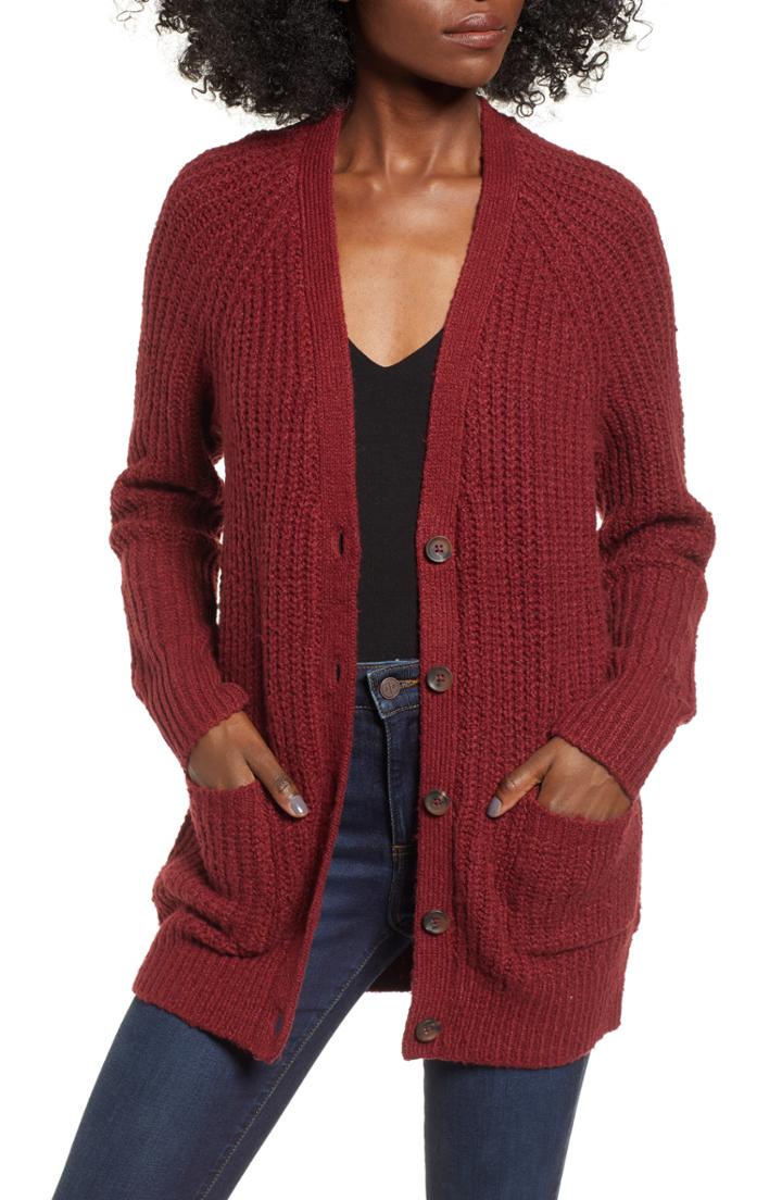 Women's Leith Grandpa Cardigan - Red