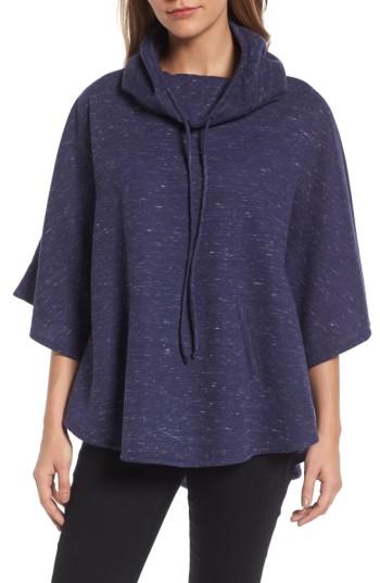 Women's Gibson Funnel Neck Poncho Style Sweatshirt - Blue
