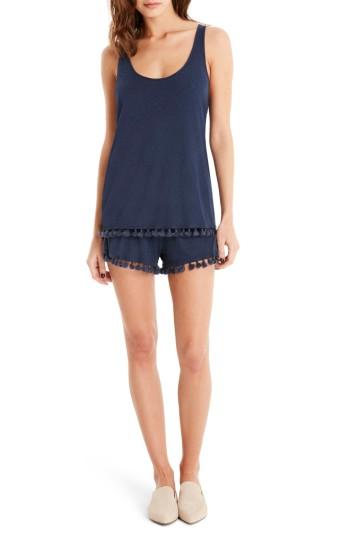 Women's Michael Stars Fringe Trim Layered Romper