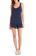 Women's Michael Stars Fringe Trim Layered Romper