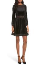 Women's Ted Baker London Velvet & Lace Skater Dress - Black