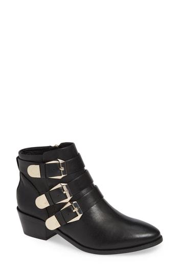 Women's Taryn Rose Samantha Buckle Bootie M - Black