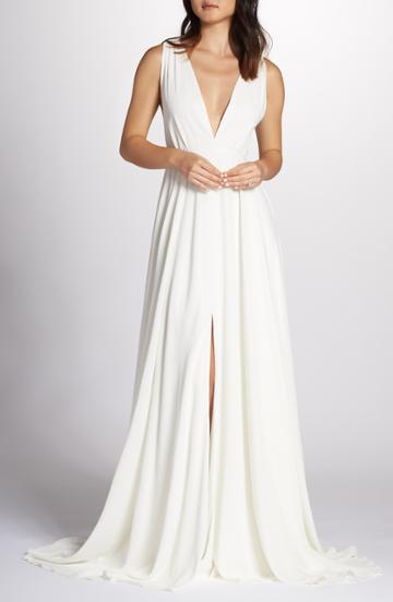 Women's Joanna August Nico Plunging A-line Gown