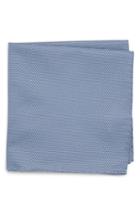 Men's Boss Solid Silk Pocket Square, Size - Blue