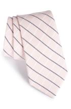 Men's Nordstrom Men's Shop Grid Cotton & Silk Tie, Size - Pink