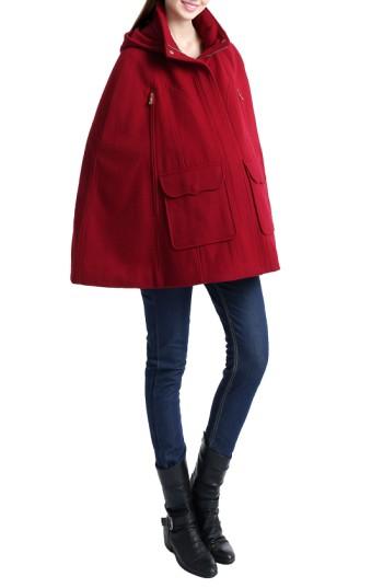 Women's Kimi And Kai 'robin' Wool Blend Maternity Cape - Red