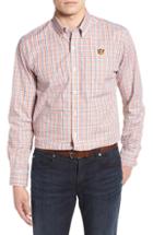 Men's Cutter & Buck Cincinnati Bengals - Gilman Regular Fit Plaid Sport Shirt, Size - Orange