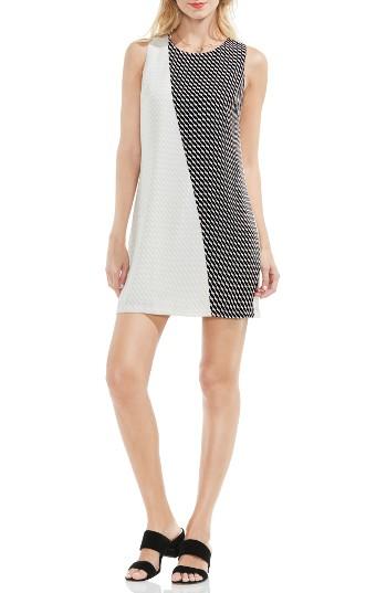 Women's Vince Camuto Modern Slant Colorblock Shift Dress - Black