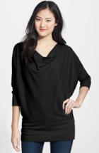 Women's Lamade 'aidan' Drape Neck Thermal Top - Black