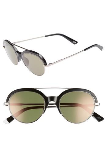 Women's Web 51mm Aviator Sunglasses - Shiny Black/ Green Mirror