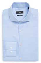 Men's Boss Slim Fit Check Dress Shirt - Blue