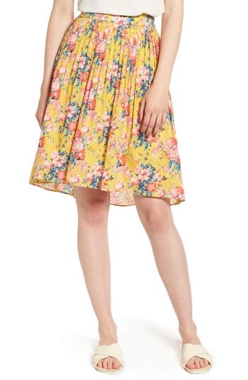 Women's J.crew Cotton Pleat Front Skirt - Yellow