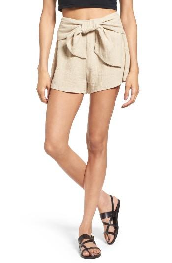 Women's Moon River Tie Waist Linen & Cotton Shorts