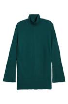 Women's Caslon Ribbed Turtleneck Tunic Sweater - Green