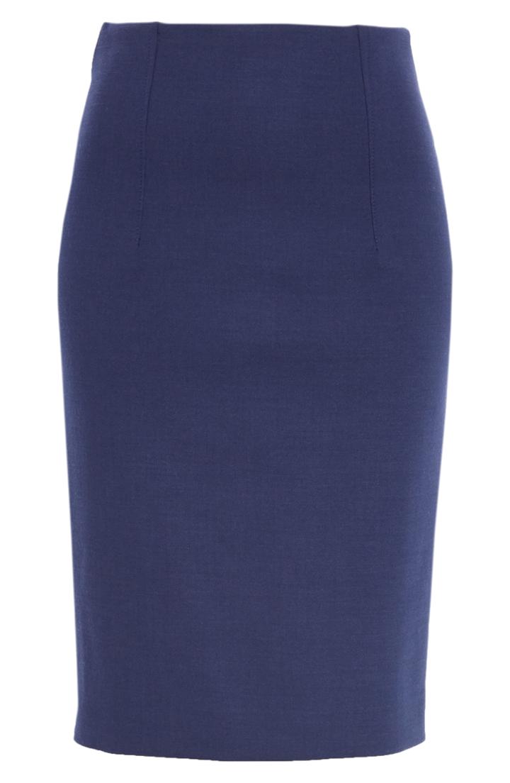 Women's Boss Virera Ponte Pencil Skirt R - Blue