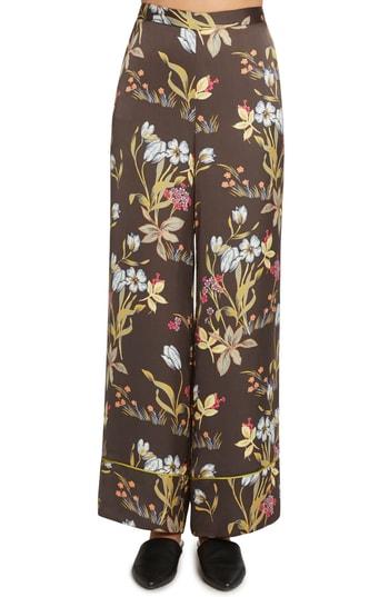 Women's Willow & Clay Print Wide Leg Pants - Black