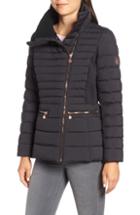 Women's Bernardo Asymmetrical Water Resistant Quilted Jacket - Black