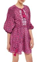 Women's Topshop Floral Smock Dress Us (fits Like 10-12) - Pink
