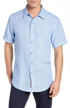 Men's Robert Graham Gills Classic Fit Linen Sport Shirt - Blue