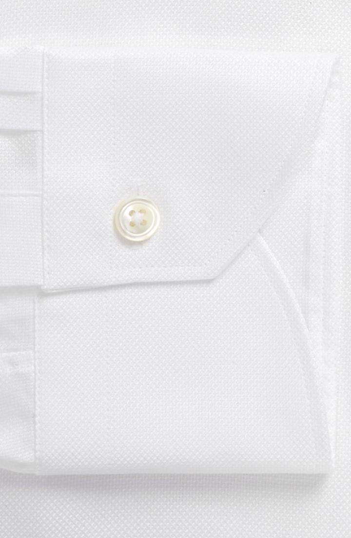 Men's Canali Trim Fit Solid Dress Shirt - White