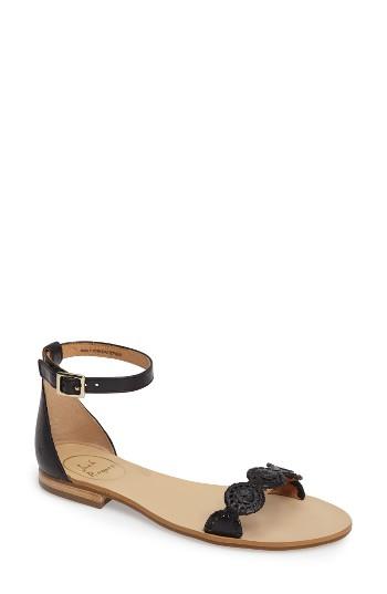 Women's Jack Rogers Daphne Medallion Flat Sandal M - Black