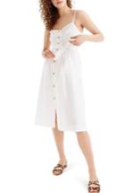 Women's J.crew Classic Button Front Cotton Poplin Sundress - White