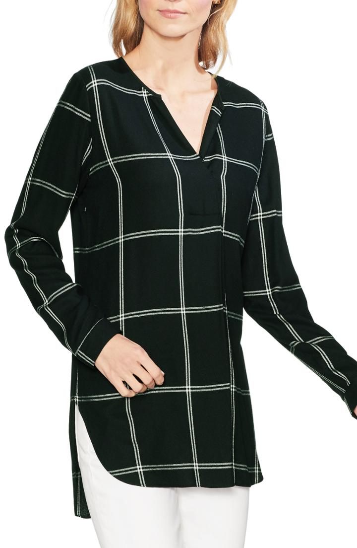 Women's Vince Camuto Windowpane Plaid Tunic - Black
