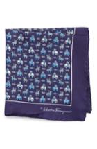 Men's Salvatore Ferragamo Elephant Print Silk Pocket Square