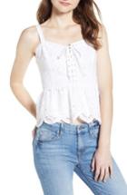 Women's Cupcakes And Cashmere Beverli Peplum Corset Tank, Size - White