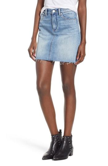 Women's Blanknyc Raw Hem Denim Skirt - Blue