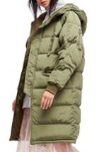 Women's Free People Raglan Long Puffer Coat - Green