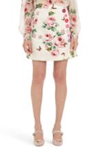 Women's Dolce & Gabbana Button Embellished Floral Skirt Us / 40 It - Pink