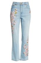 Women's Alice + Olivia Cherry Blossom Embroidery High Rise Slim Jeans