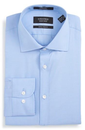 Men's Nordstrom Men's Shop Extra Trim Fit Non-iron Solid Dress Shirt .5 - 32/33 - Blue